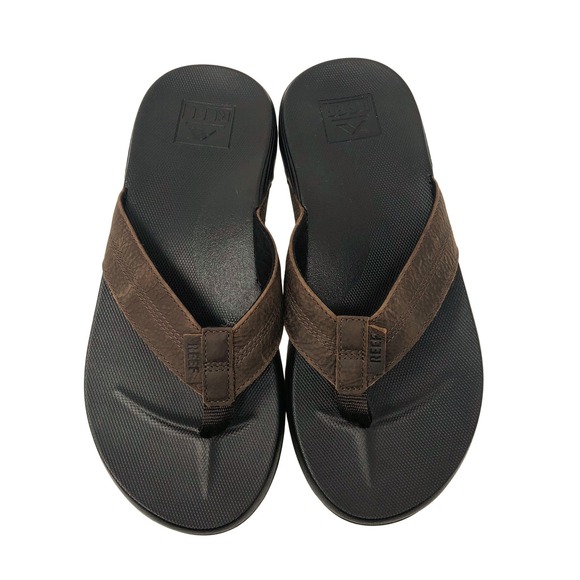 Reef Other - Reef Cushion Phantom LE Flip Flops Mens Size 8 Brown Black Leather Thong Sandals